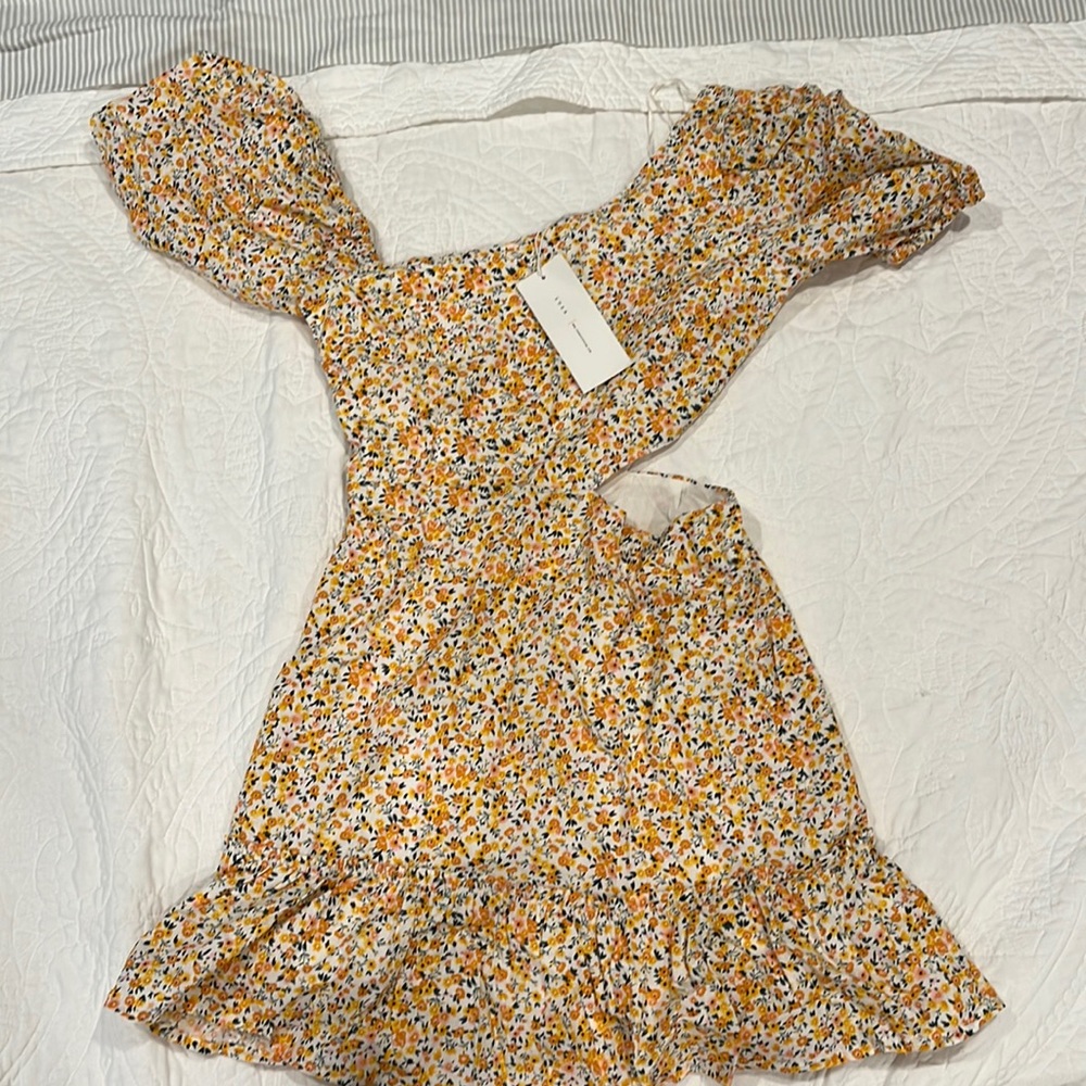 Yellow mini dress